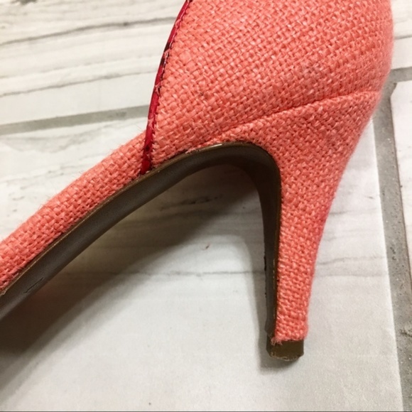 J. Crew Classic Coral Tweed Peep Toe Pumps 7 - Picture 7 of 8